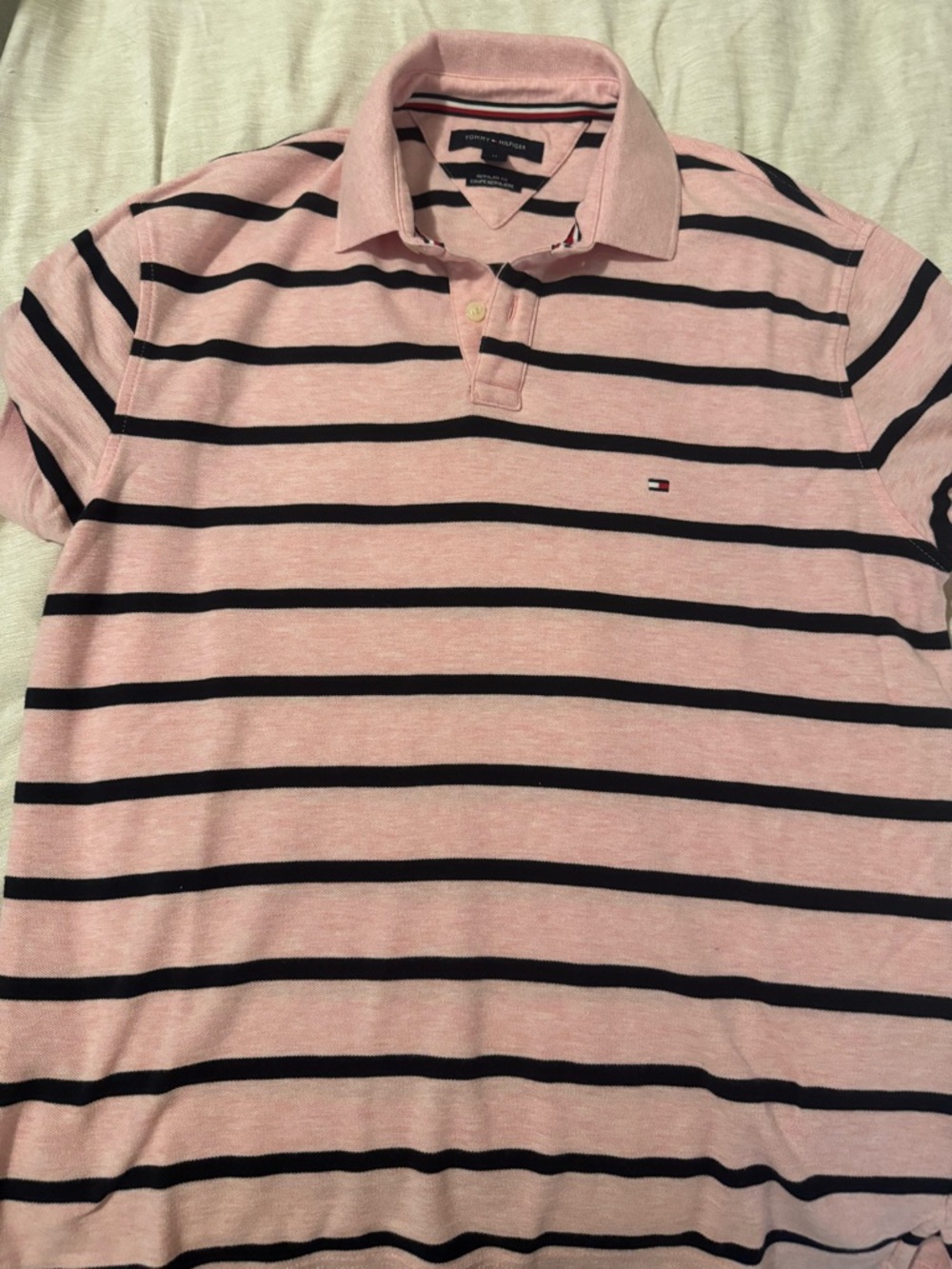 Tommy Hilfiger Pink & black Stripe Polo Shirt